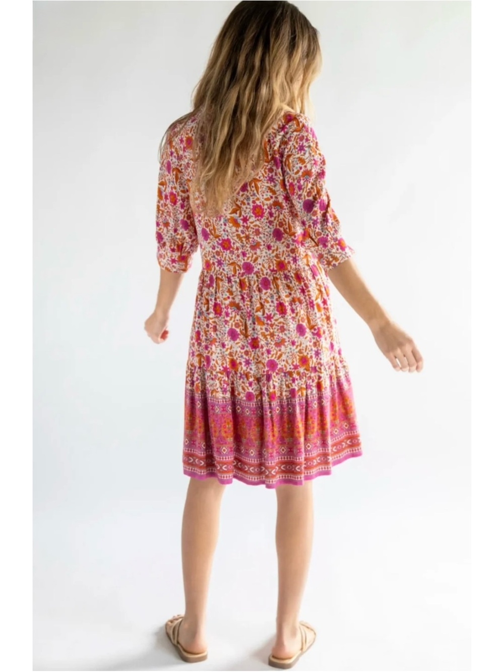 NATURAL LIFE | Becca Short Dress in Pink Floral, Size Large - Picture 11 of 12